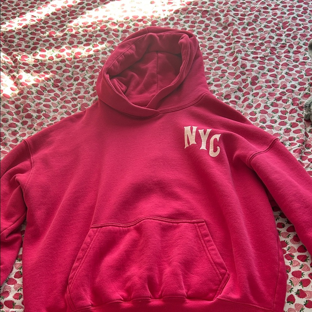Slightly dark pink NYC Hoodie